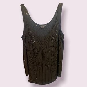 GUESS‎ Black Mesh Sparkle Tank Top